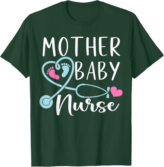 Postpartum Mother Baby Nurse Mom Baby Postpartum Nursing T-Shirt - T-Shirt | Forest
