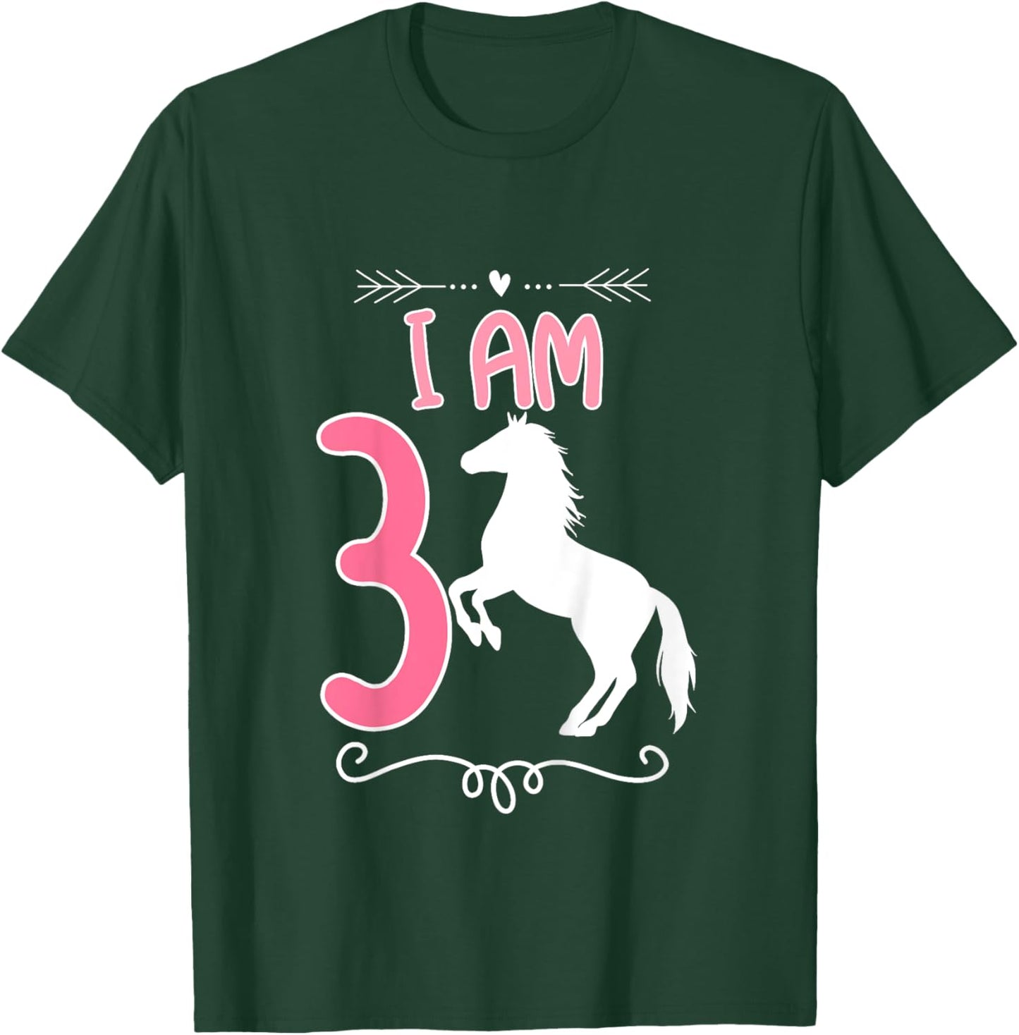 Horse Birthday Shirt 3 Years Old Birthday Outfit Girls T-Shirt - T-Shirt | Forest