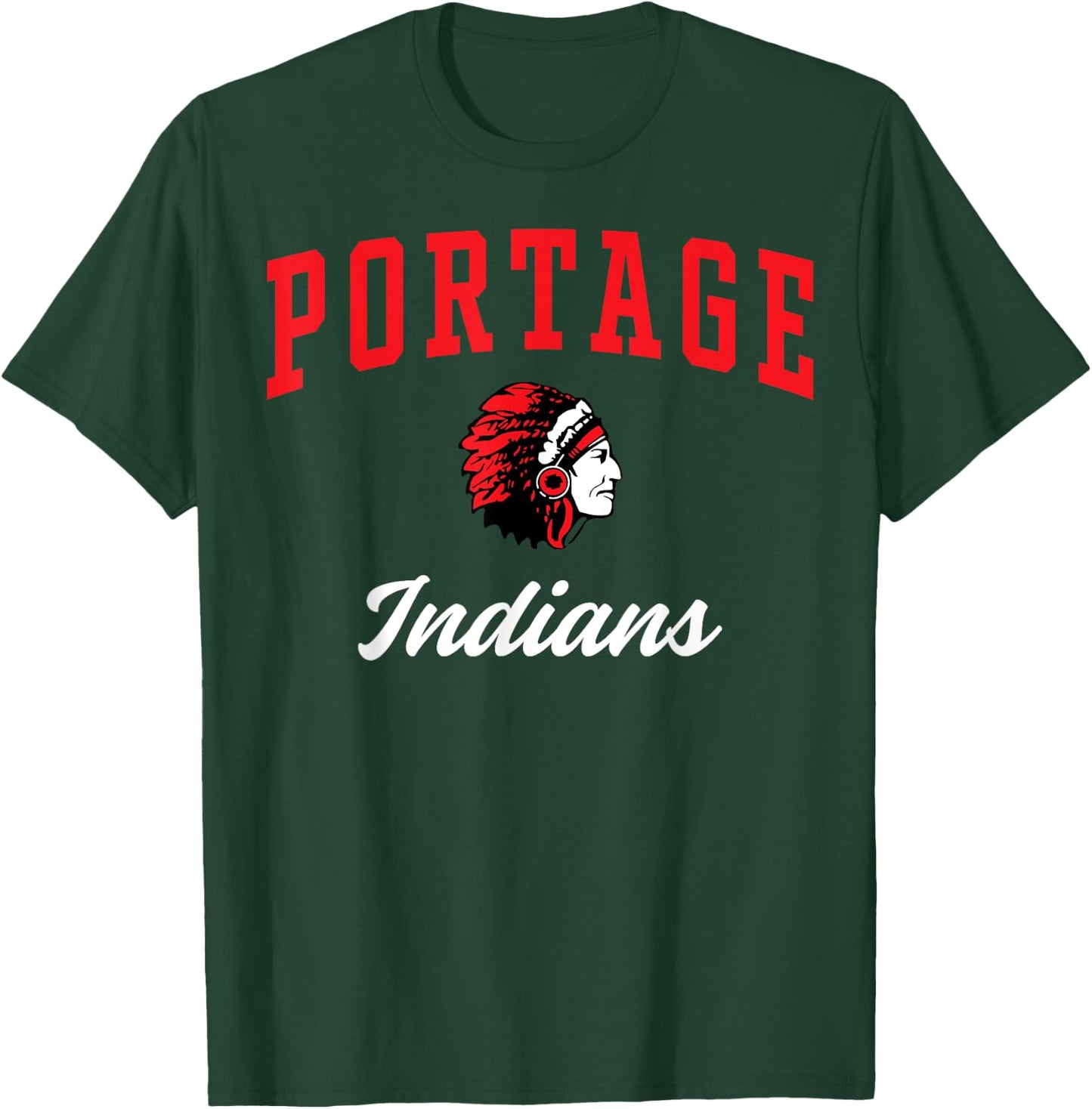 Portage High School Indians C3 T-Shirt - T-Shirt | Forest