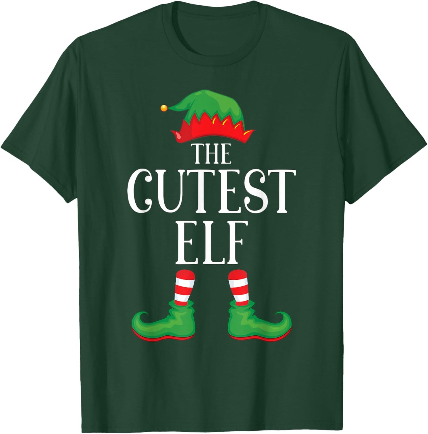 Cutest Elf Matching Group Xmas Funny Family Christmas T-Shirt - T-Shirt | Forest