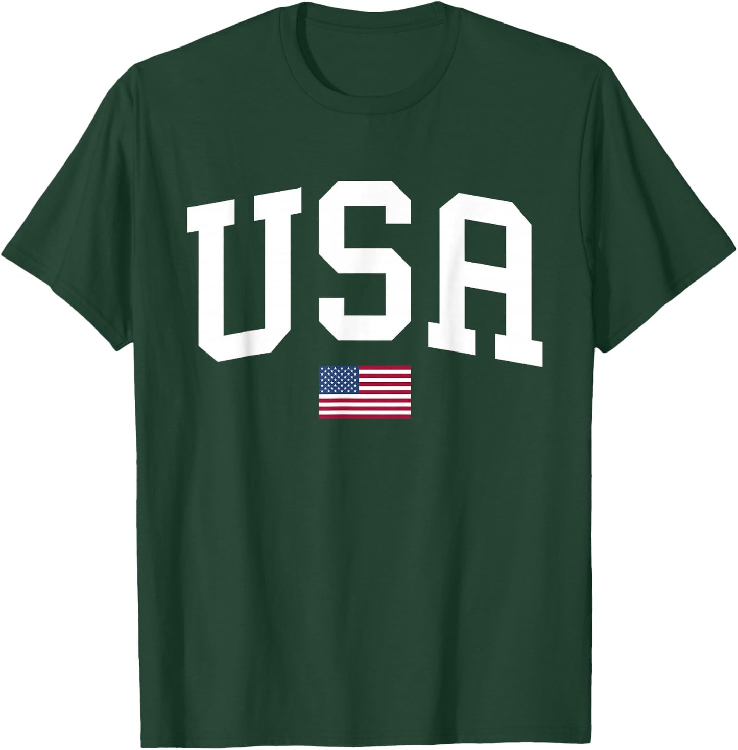 USA T Shirt Women Men Kids Patriotic American Flag July 4th T-Shirt - T-Shirt | Forest