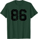 Number #86 Sport Black Distressed Number T-Shirt - T-Shirt | Forest