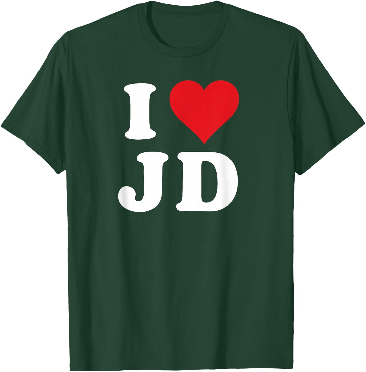 I Love JD Initials I Heart J.D. First Last Name J D T-Shirt - T-Shirt | Forest