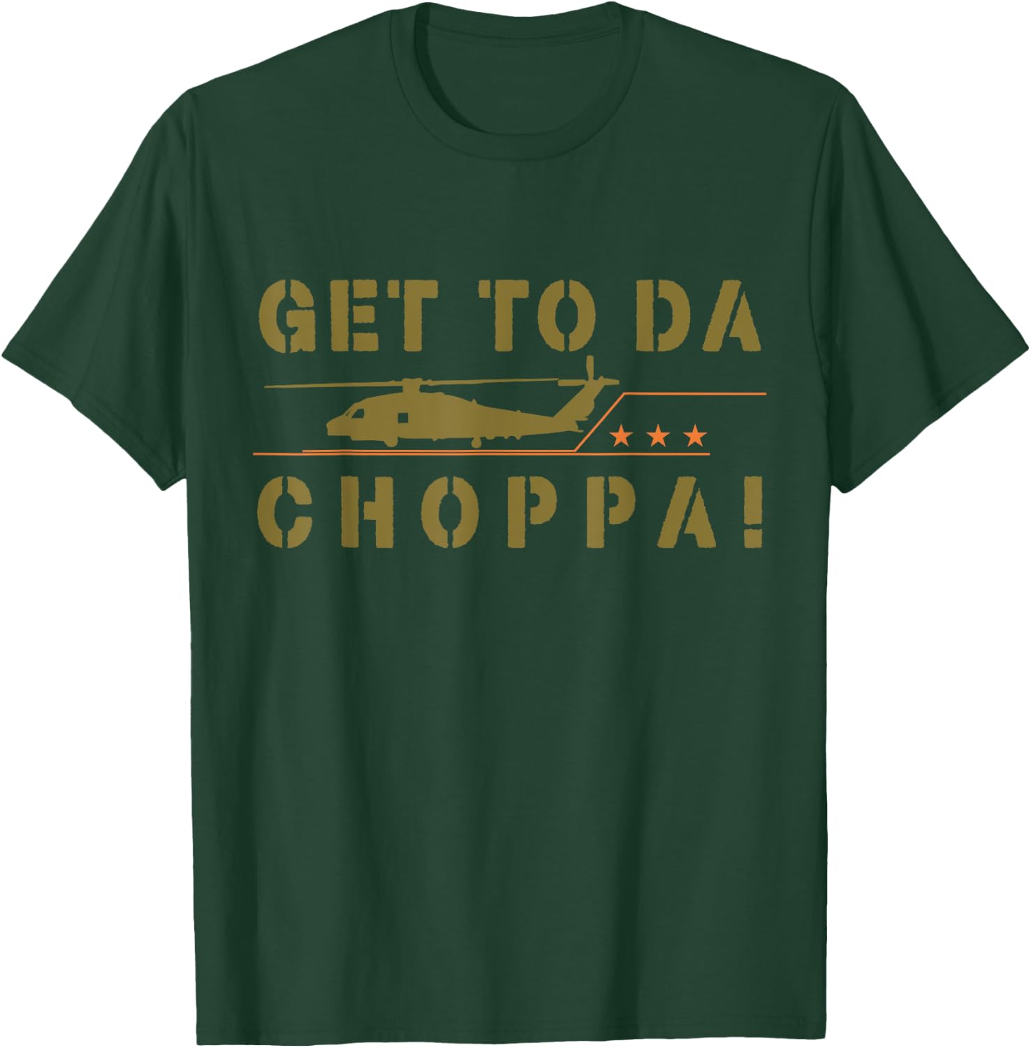 Get To Da Choppa Funny Retro T-Shirt - T-Shirt | Forest