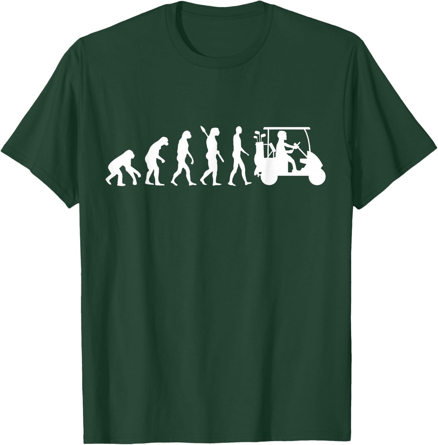 Golf Cart Driver Evolution Driving Golf Cart Lover Golfer T-Shirt - T-Shirt | Forest