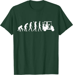 Golf Cart Driver Evolution Driving Golf Cart Lover Golfer T-Shirt - T-Shirt | Forest