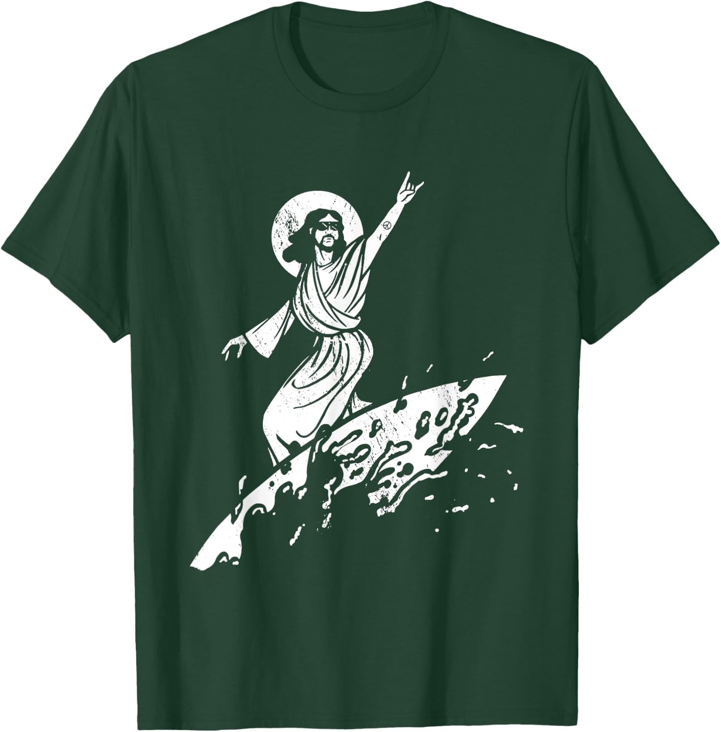 Surfer Jesus Christ Surfing Summer Surfboard Religious Women T-Shirt - T-Shirt | Forest