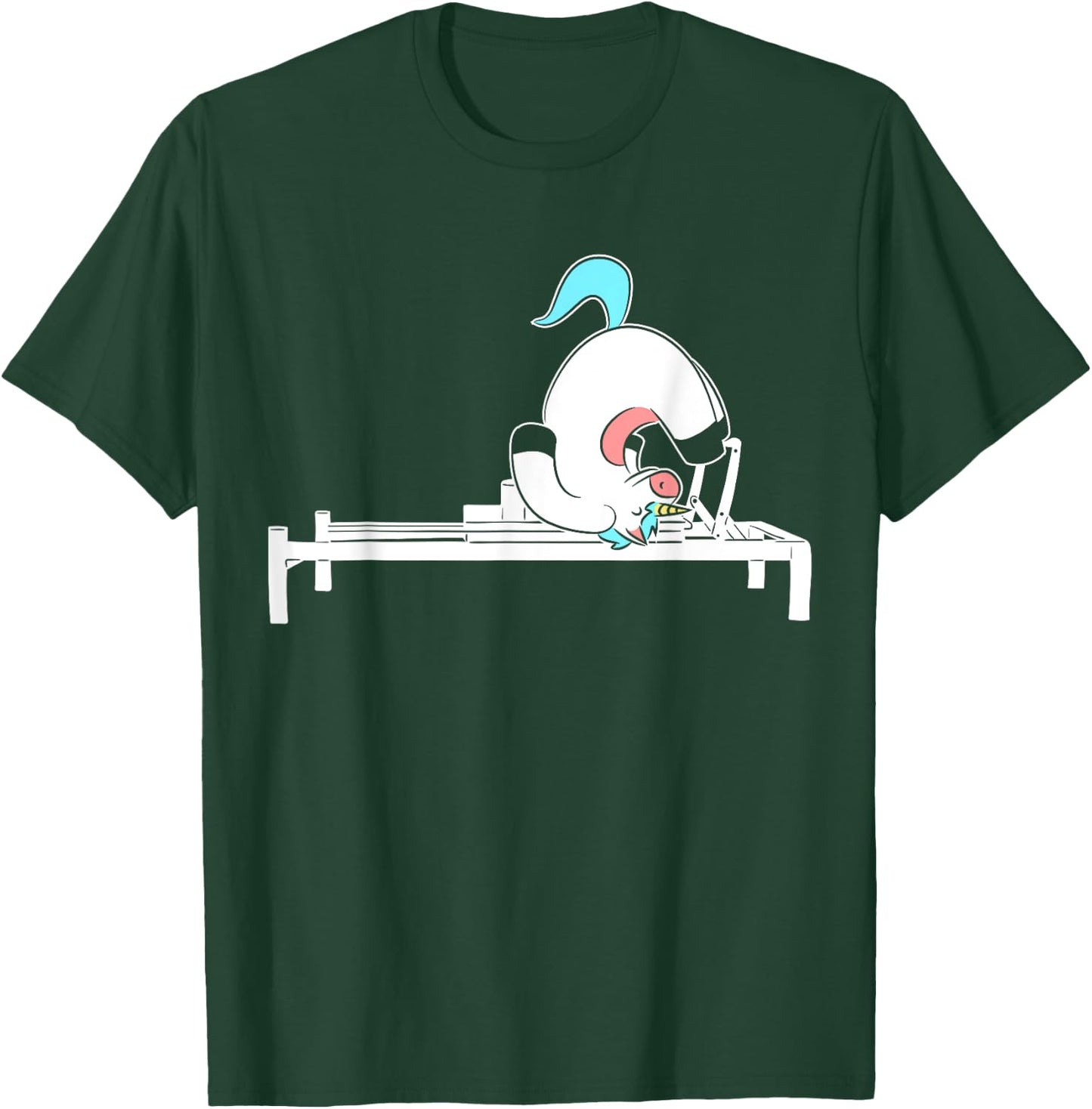 Pilates Unicorn Fitness Exercise Training Meditation T-Shirt - T-Shirt | Forest