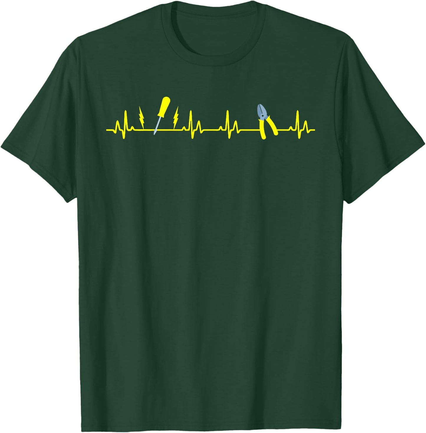 Heartbeat Design for Electrician T-Shirt - T-Shirt | Forest
