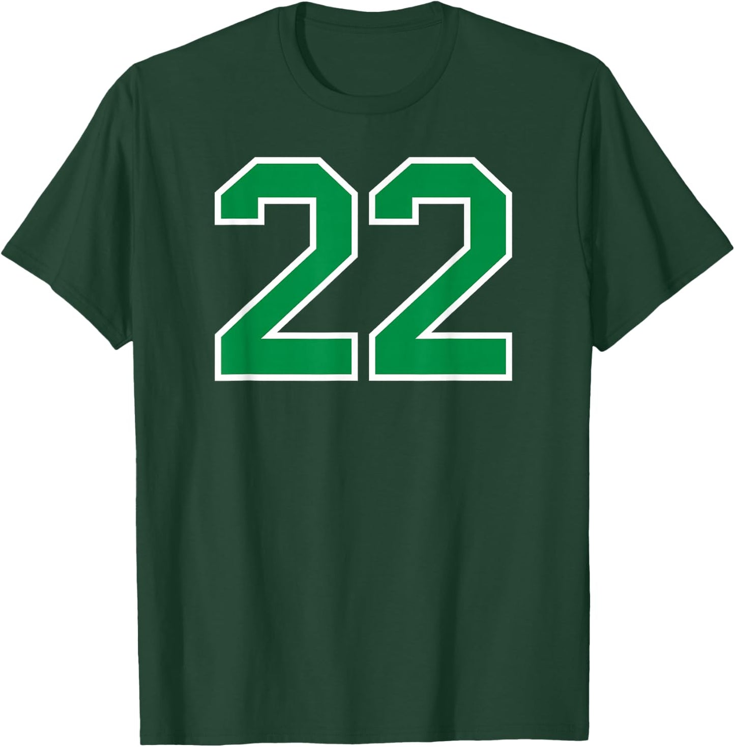 Number #22 Sport Green Uni Number T-Shirt - T-Shirt | Forest