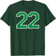 Number #22 Sport Green Uni Number T-Shirt - T-Shirt | Forest