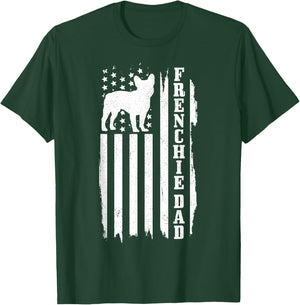 French Bulldog American Flag Frenchie Dog T-Shirt - T-Shirt | Forest
