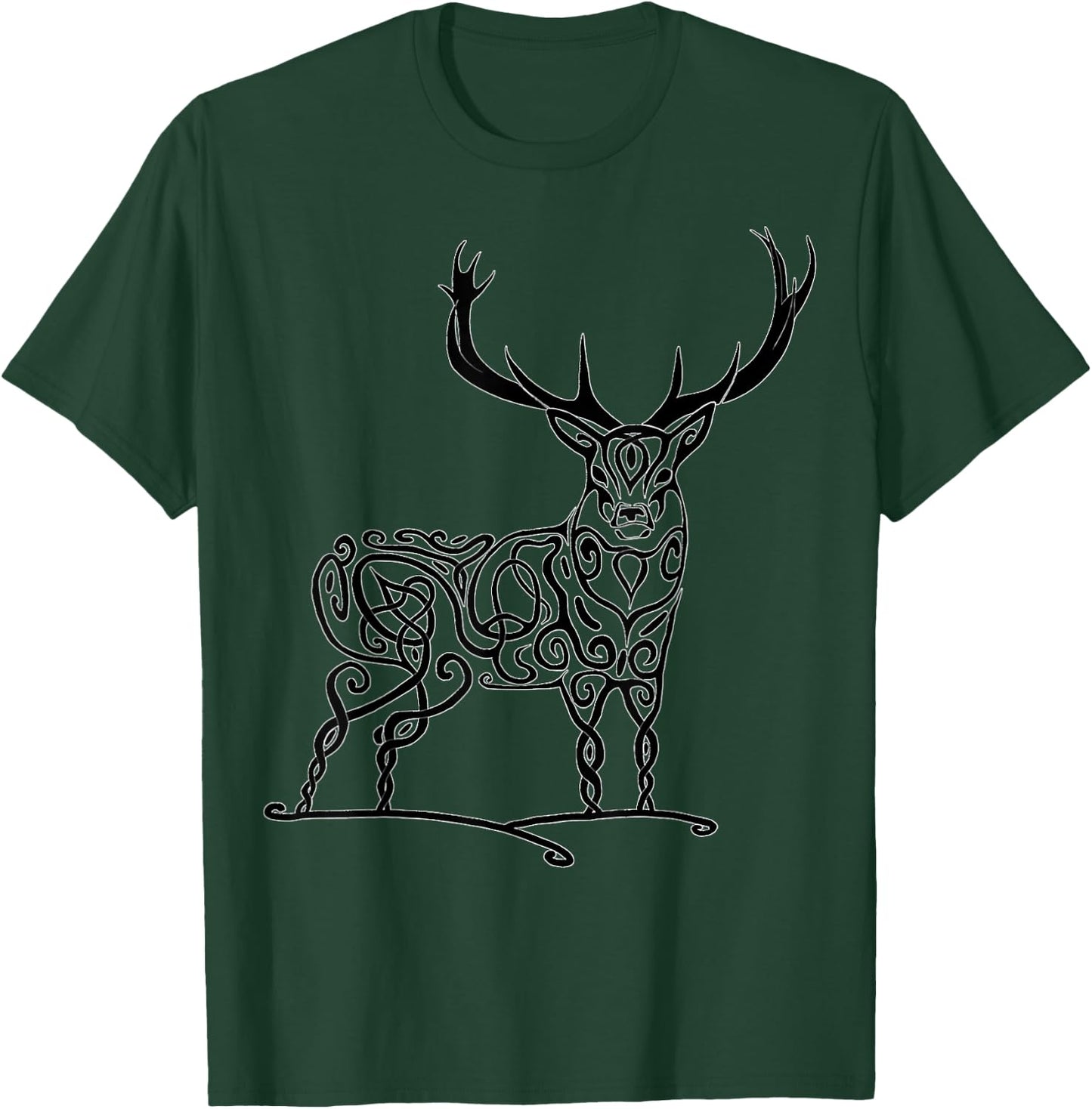 Majestic Tribal Celtic Deer T-Shirt - T-Shirt | Forest
