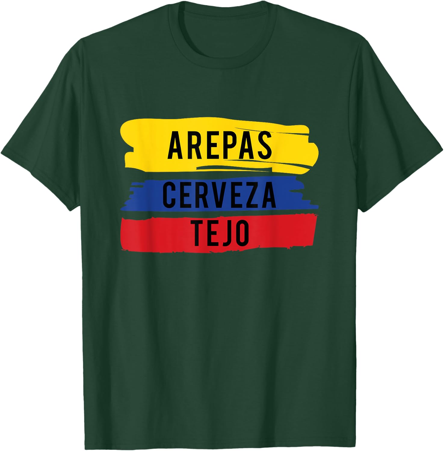 Funny Tejo graphic Gift Arepas Cerveza Tejo Colombia flag T-Shirt - T-Shirt | Forest