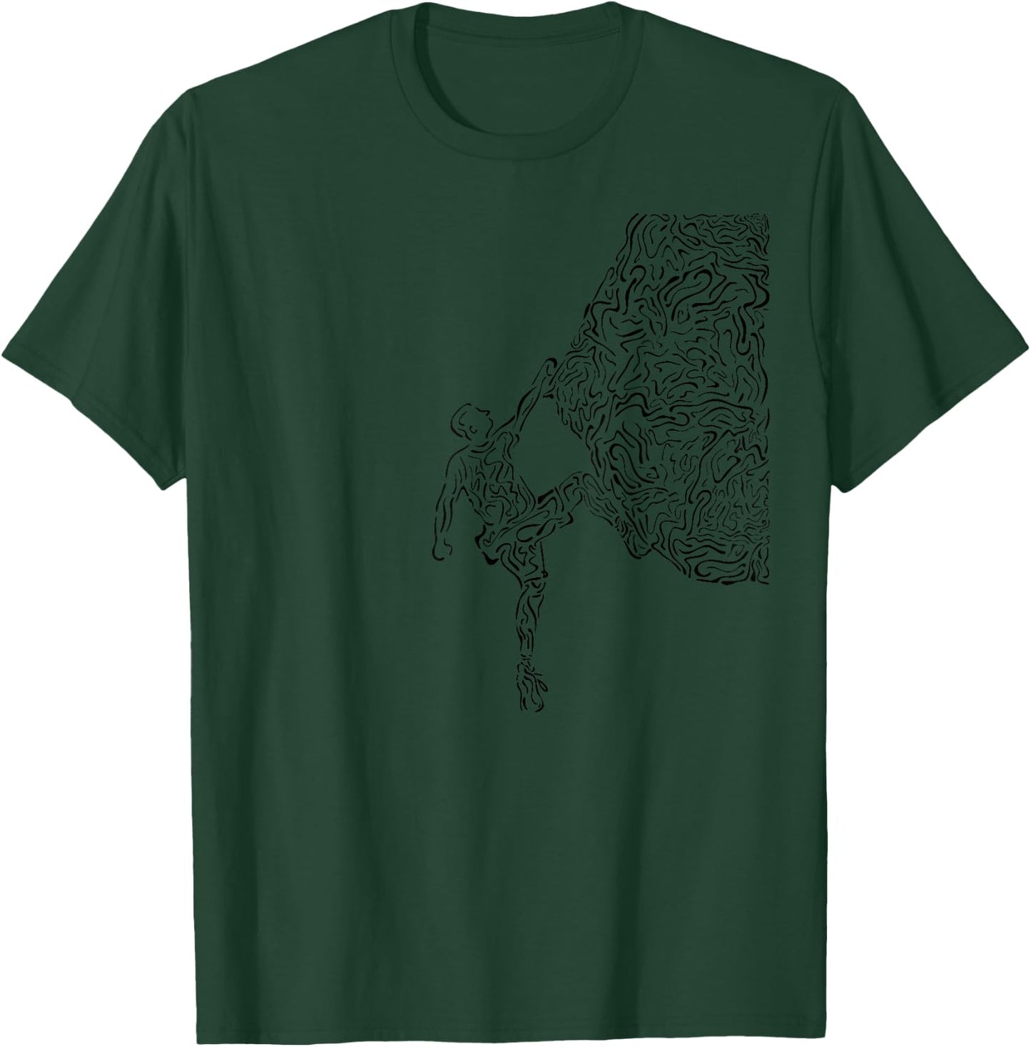 Bouldering Rock Climber Nature Sport Drawing Climbing T-Shirt - T-Shirt | Forest