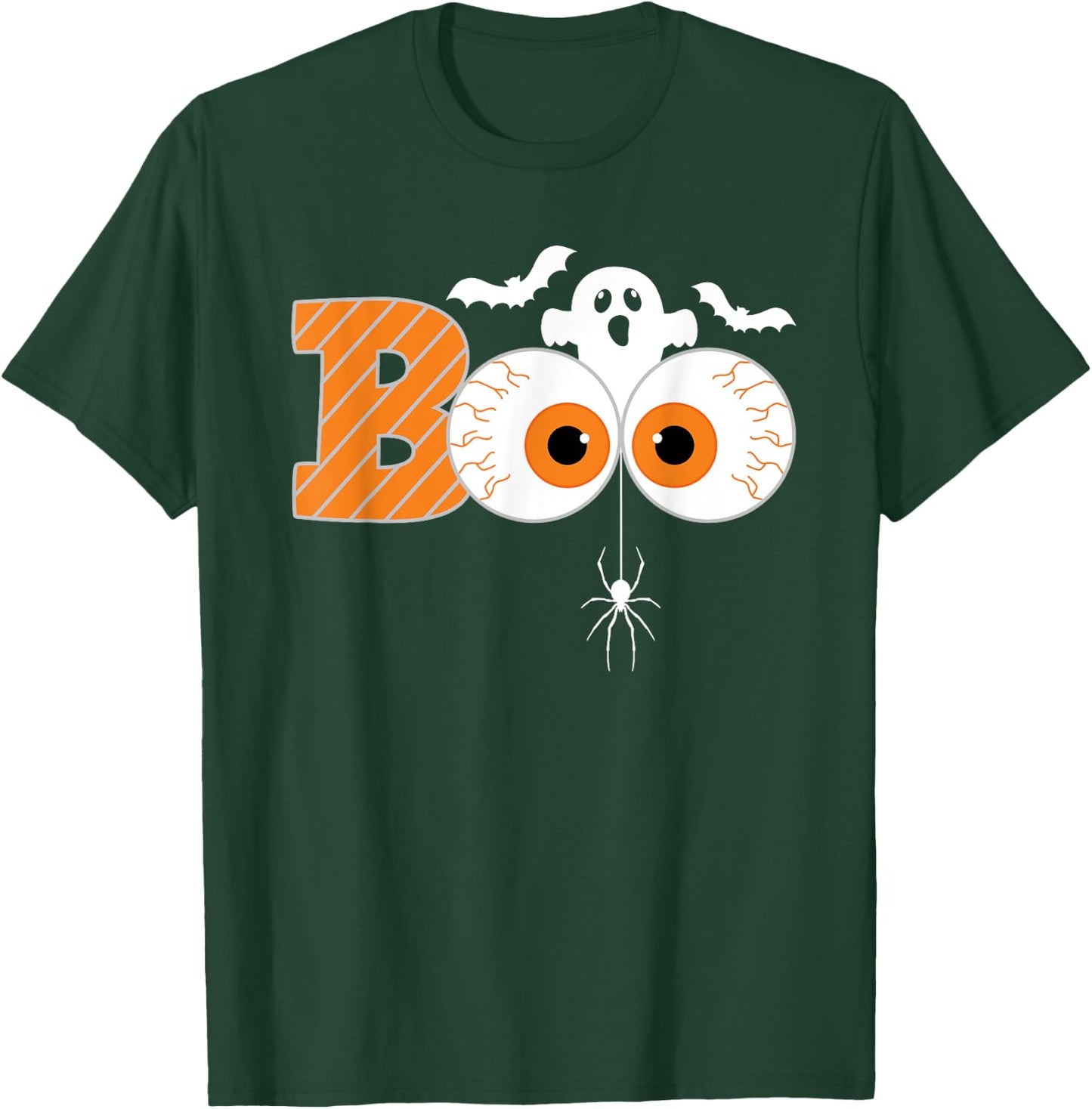 Halloween Ghost Boo Eyeball With Bat Halloween Costume T-Shirt - T-Shirt | Forest