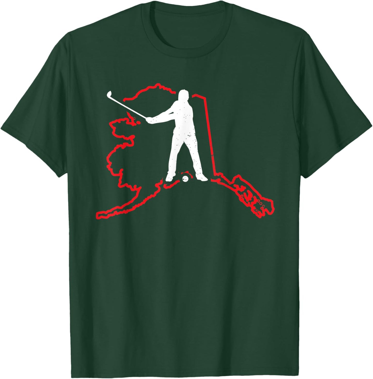 Alaska Golfer Alaska State Map Golf Player Lover Golfing T-Shirt - T-Shirt | Forest