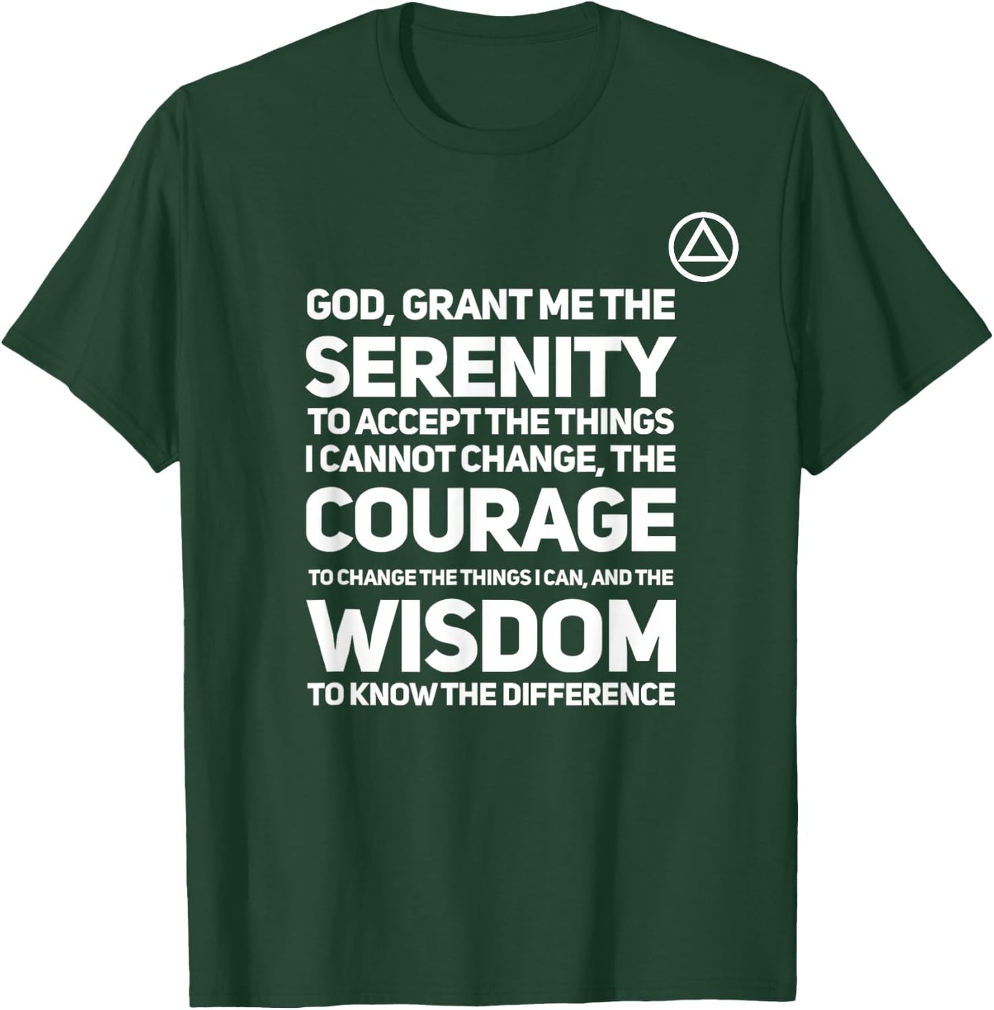 Serenity Prayer with Aa Logo Alcoholics Anonymous T-Shirt - T-Shirt | Forest