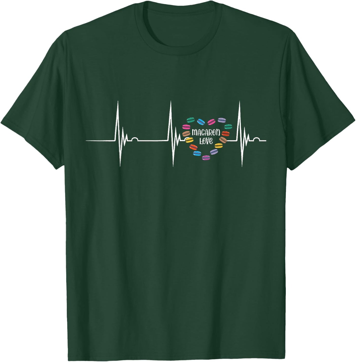 Macaron Cookie Macaron Baker Heartbeat EKG Pulse Macarons T-Shirt - T-Shirt | Forest