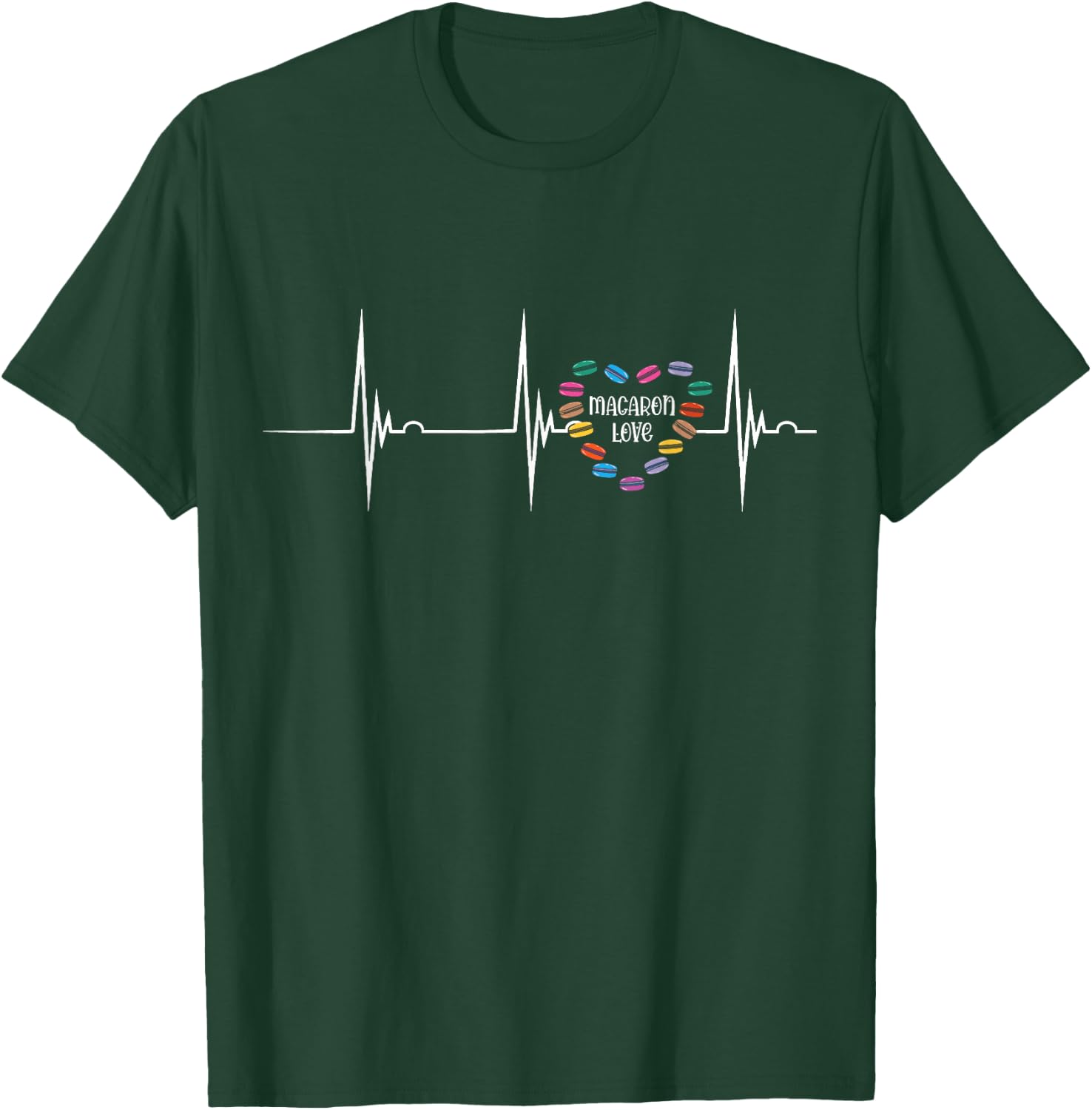 Macaron Cookie Macaron Baker Heartbeat EKG Pulse Macarons T-Shirt - T-Shirt | Forest
