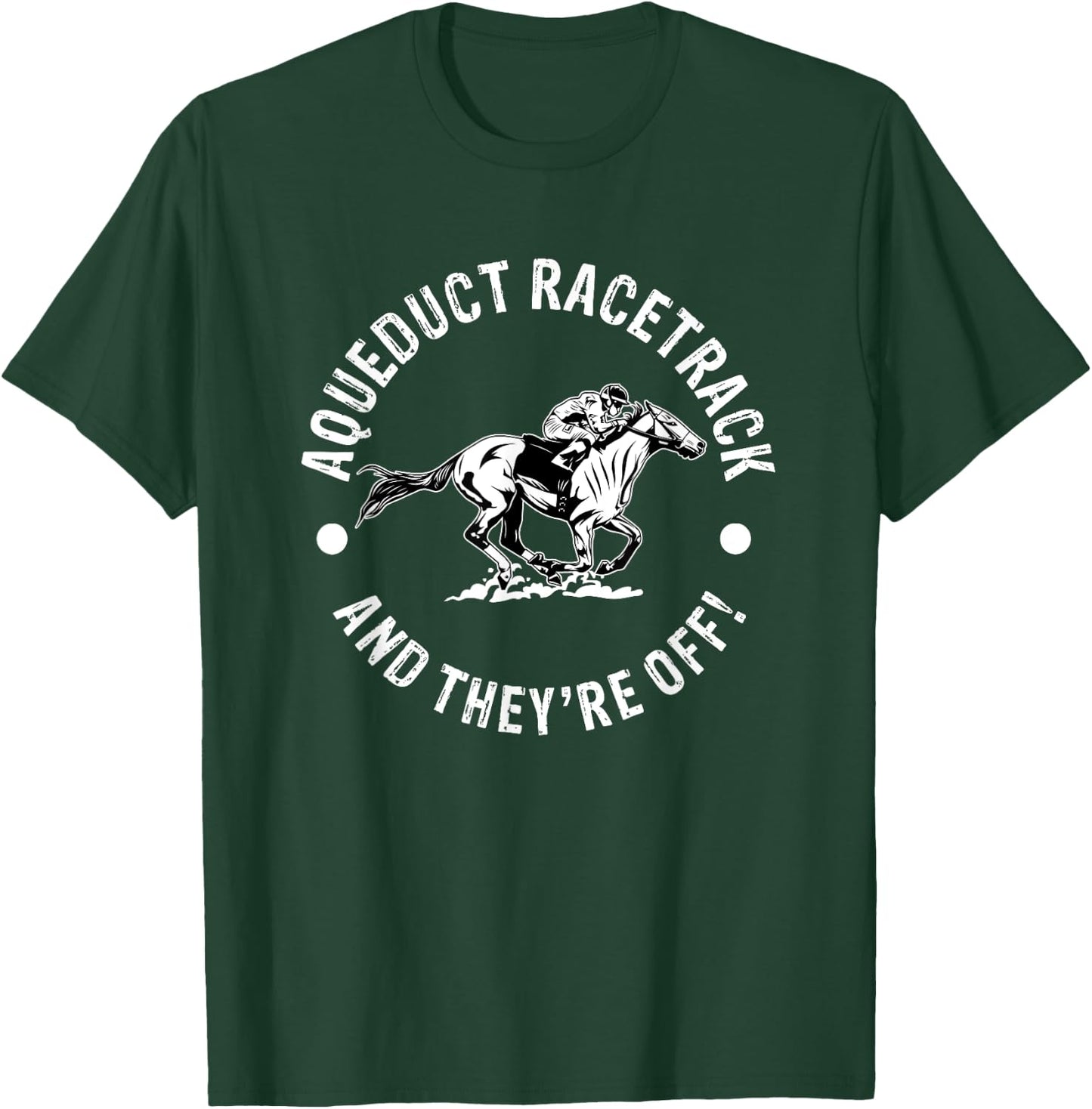 Aqueduct Racetrack Horse Racing Racer Equestrian NY Derby T-Shirt - T-Shirt | Forest