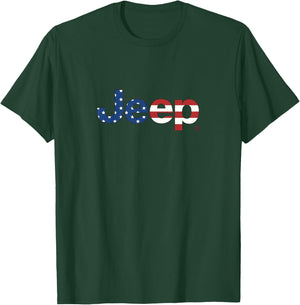 Kids Jeep Flag Wordmark Logo T-Shirt - T-Shirt | Forest