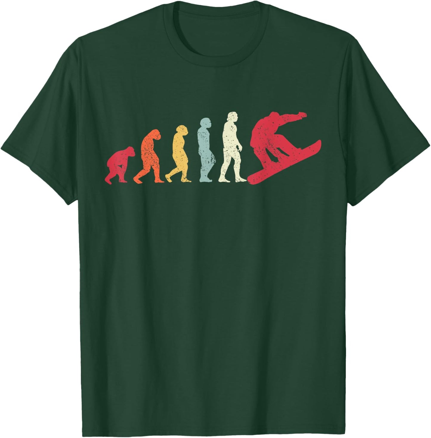 Snowboard Evolution Of Man Boarder Monkey Ape To Snowboarder T-Shirt - T-Shirt | Forest