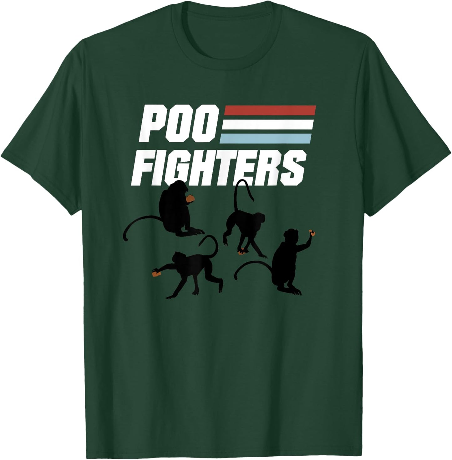 Poo Fighters - Funny Monkeys Throwing Poop T-Shirt - T-Shirt | Forest