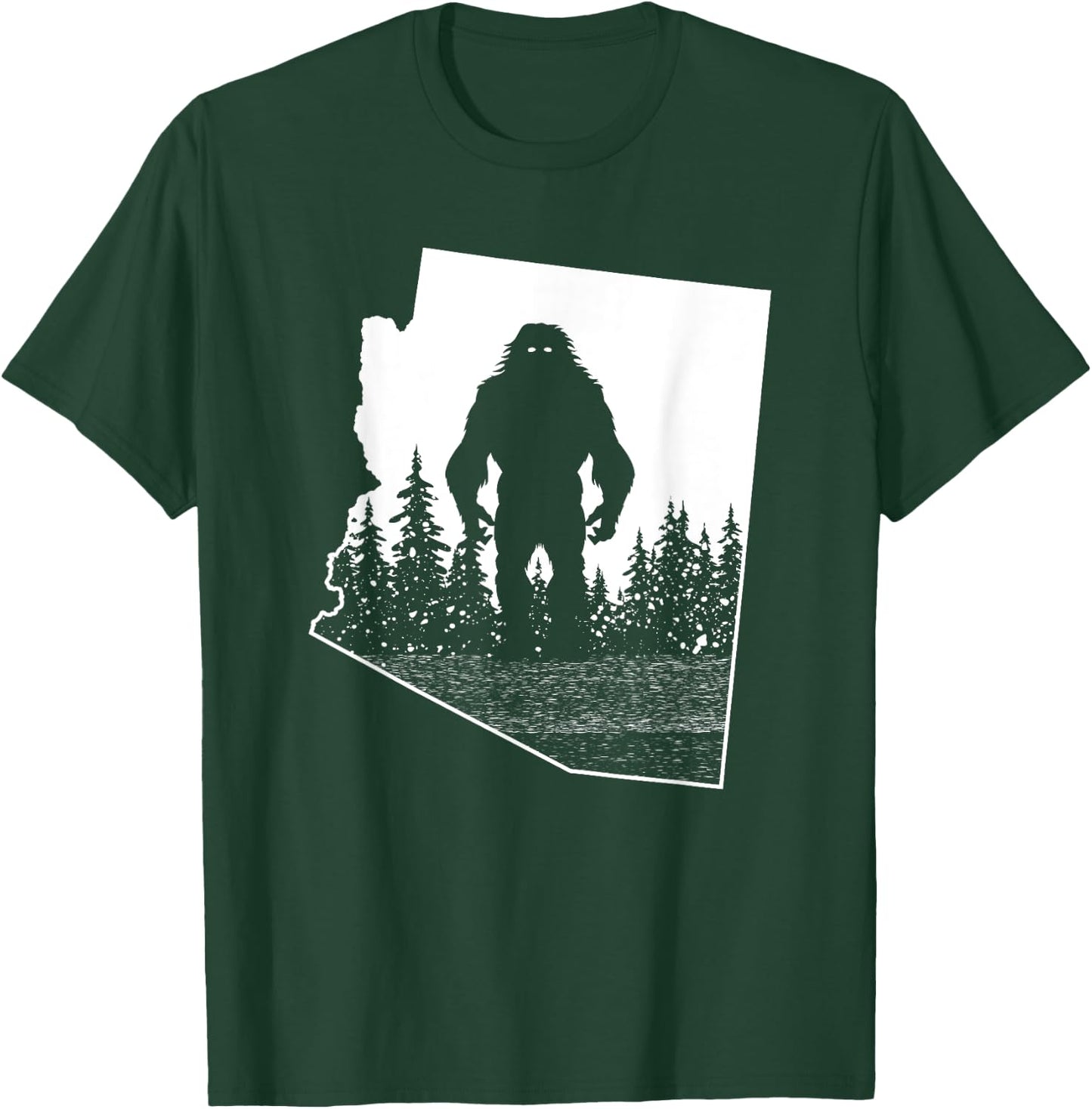 Arizona Bigfoot Nature State Pride Cool Sasquatch Silhouette T-Shirt - T-Shirt | Forest