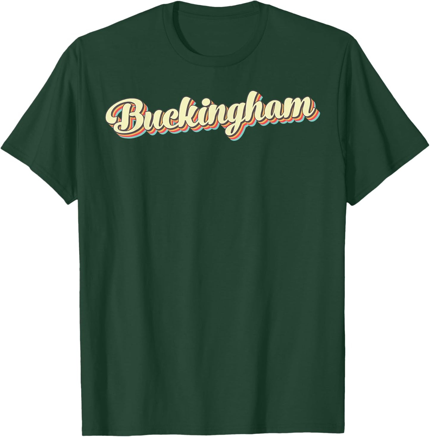 Buckingham Retro Art Baseball Font Vintage T-Shirt - T-Shirt | Forest