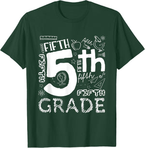 Hello 5th Grade Here I Come Teacher Fifth Grade Boys Girls T-Shirt - T-Shirt | Forest