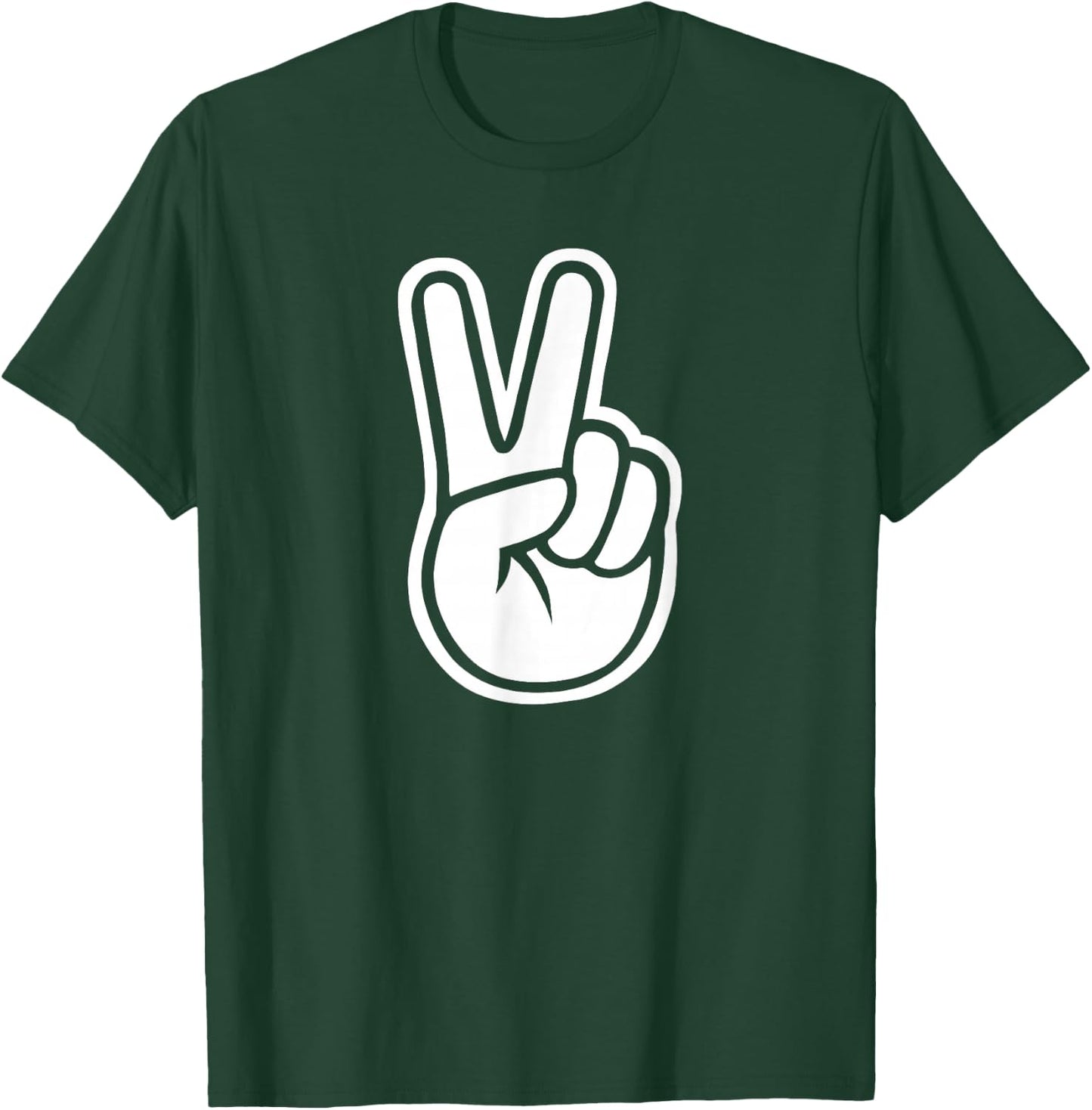 Finger Peace Hand Sign funny Victory hand finger sign T-Shirt - T-Shirt | Forest