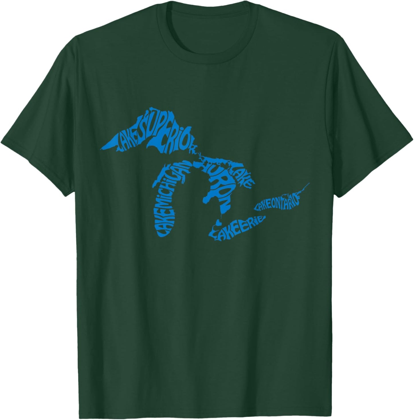 Michigan Love Great Lakes T-Shirt - T-Shirt | Forest