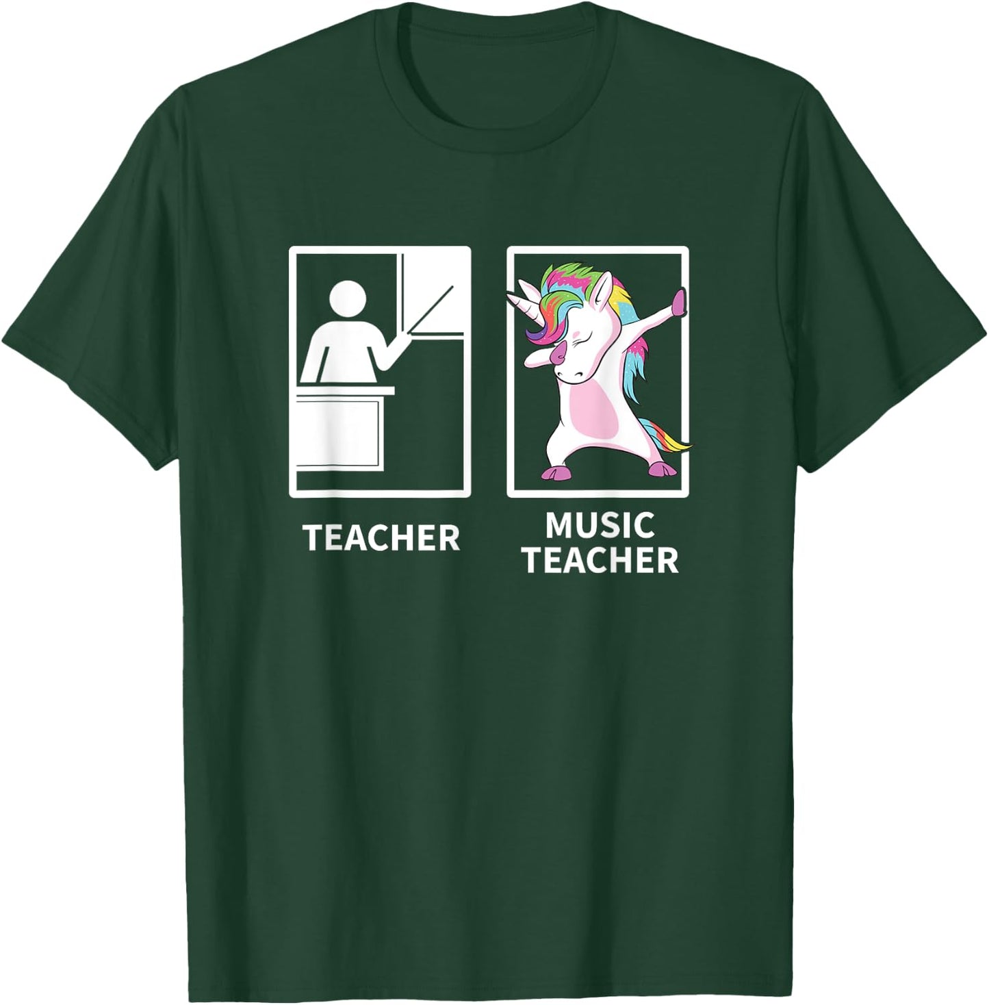 Music Teacher Shirts, Dabbing Unicorn Teacher Gift T-Shirt - T-Shirt | Forest