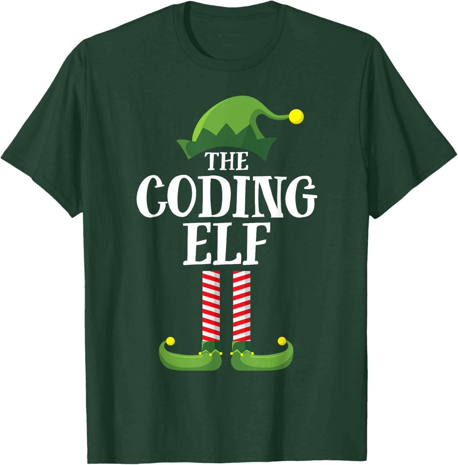 Coding Elf Matching Family Group Christmas Party Pyjamas T-Shirt - T-Shirt | Forest
