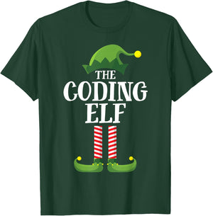 Coding Elf Matching Family Group Christmas Party Pyjamas T-Shirt - T-Shirt | Forest