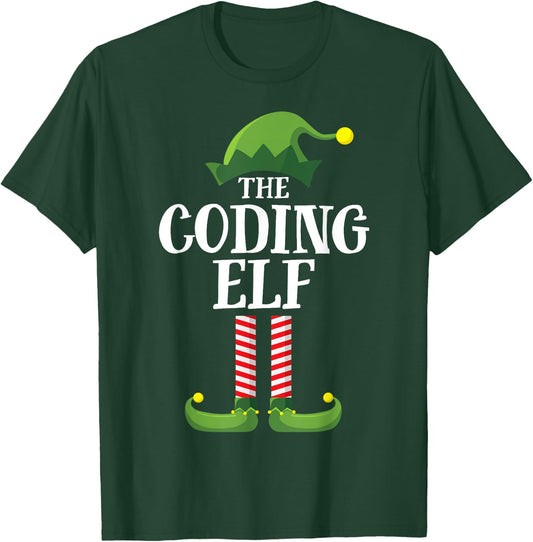 Coding Elf Matching Family Group Christmas Party Pyjamas T-Shirt - T-Shirt | Forest