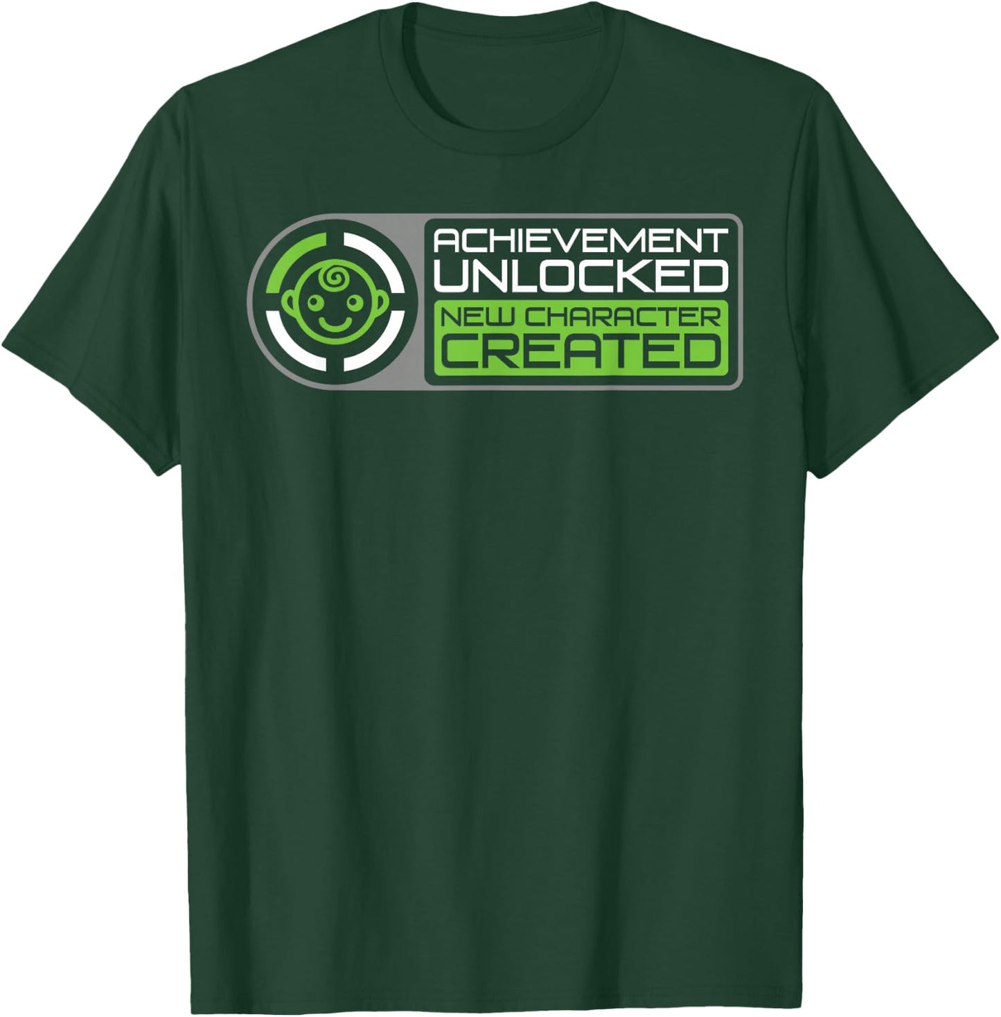 Achievement Unlocked Funny Gamer Dad Pregnancy Man Gift T-Shirt - T-Shirt | Forest