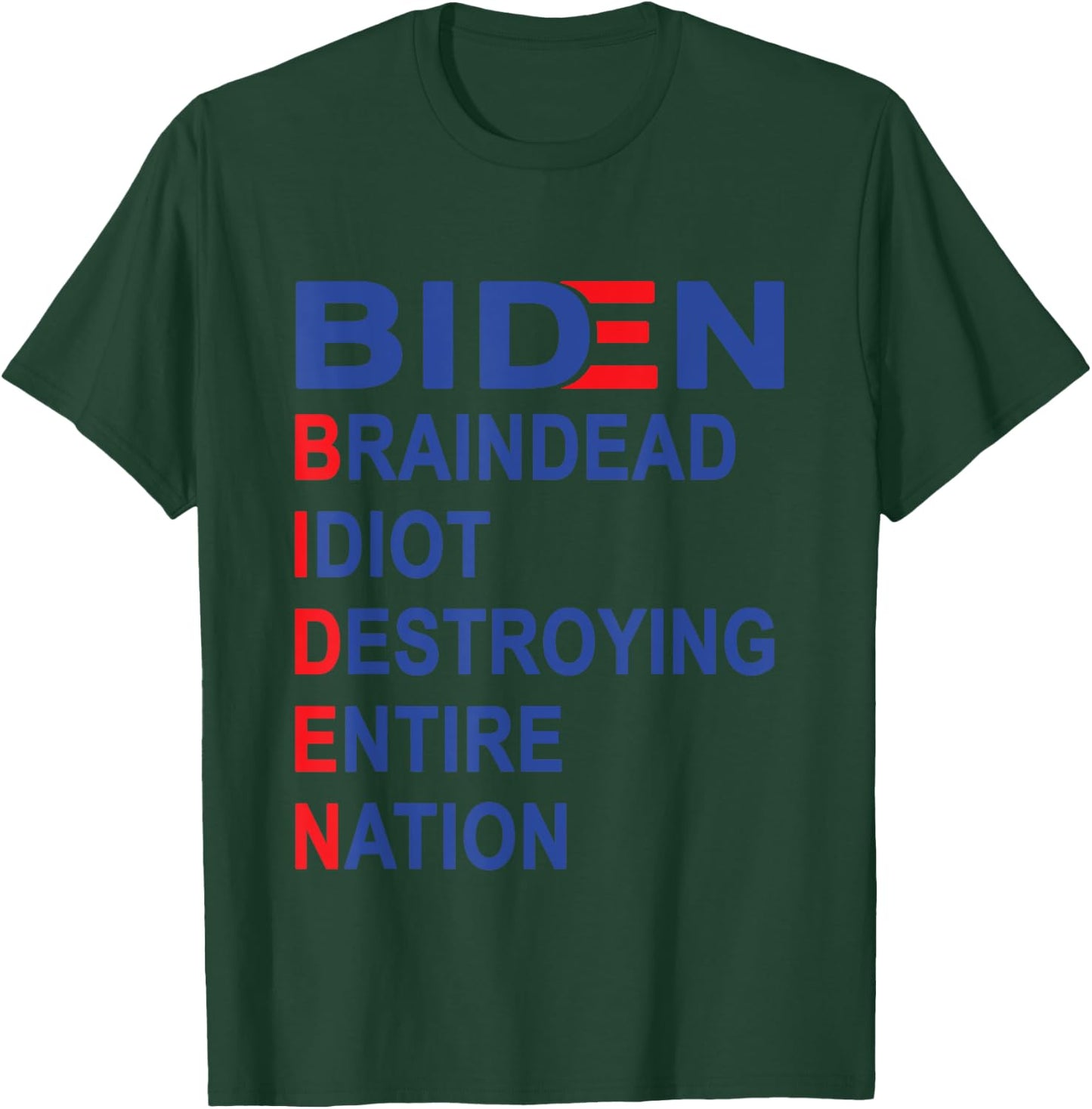 Anti Biden, Braindead Idiot Destroying Entire Nation T-Shirt - T-Shirt | Forest