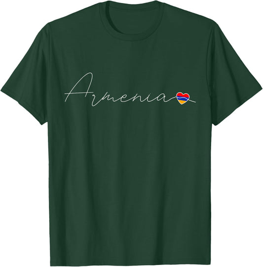 Hayastan Love Armenian Flag and Heart on Armenia T-Shirt - T-Shirt | Forest