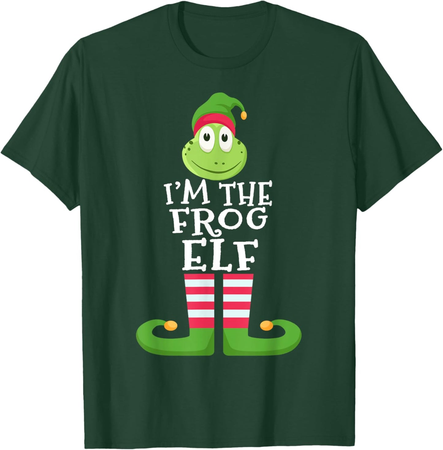 Frog Elf Funny Frog Lover's Family Matching Christmas Pajama T-Shirt - T-Shirt | Forest