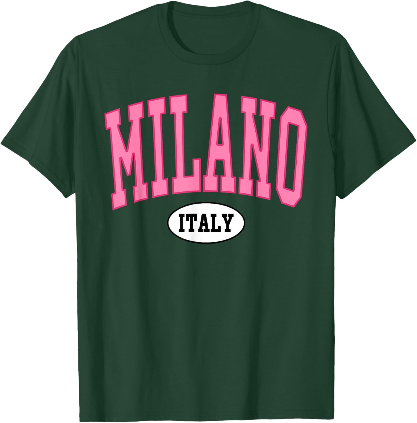 Milano Italy Retro Varsity Style T-Shirt - T-Shirt | Forest