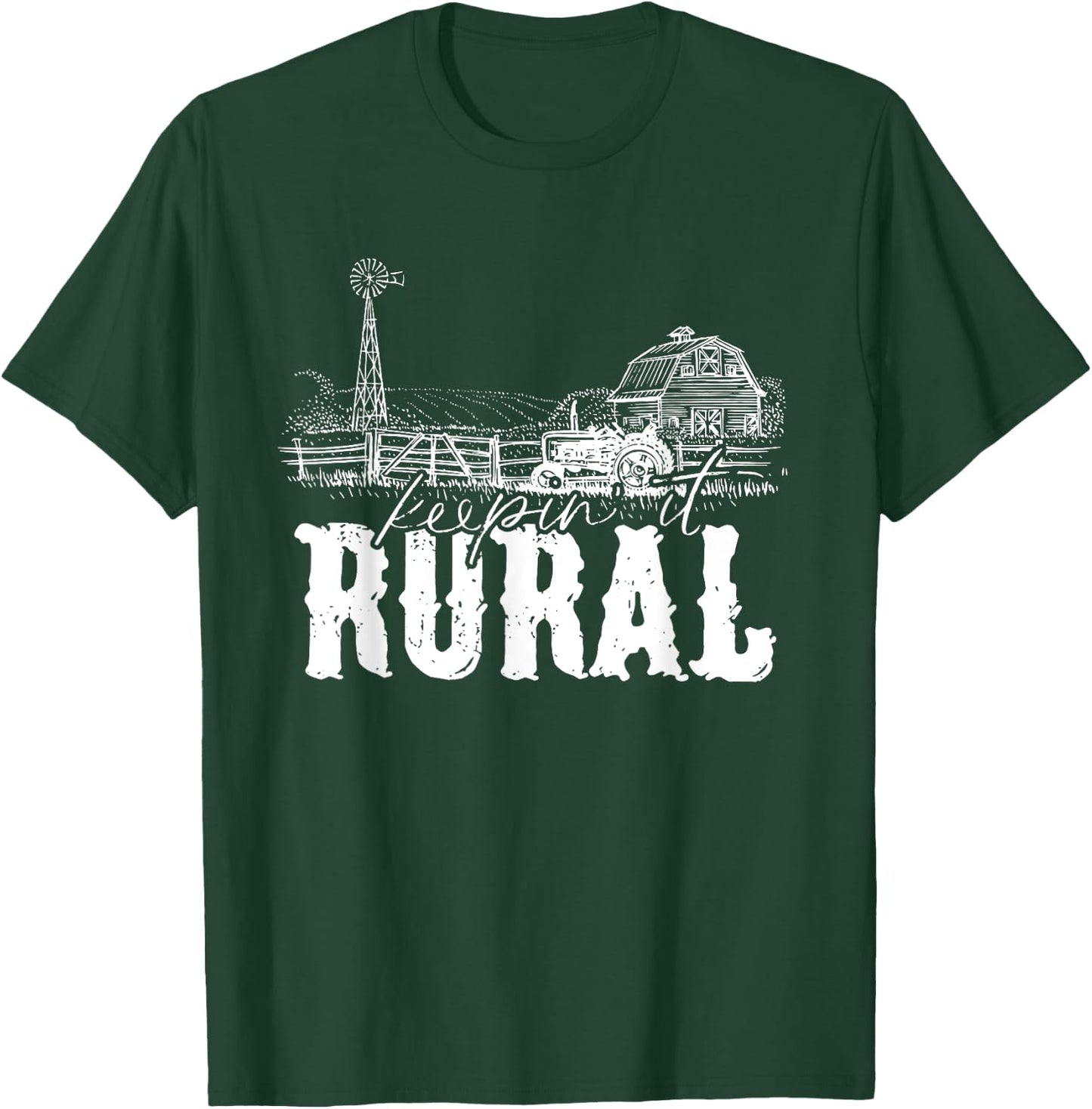 Keepin' It Rural Country | Country Farm Tractor T-Shirt - T-Shirt | Forest