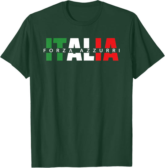 Forza Azzurri Italia Calcio Soccer Amichevole Partitella T-Shirt - T-Shirt | Forest