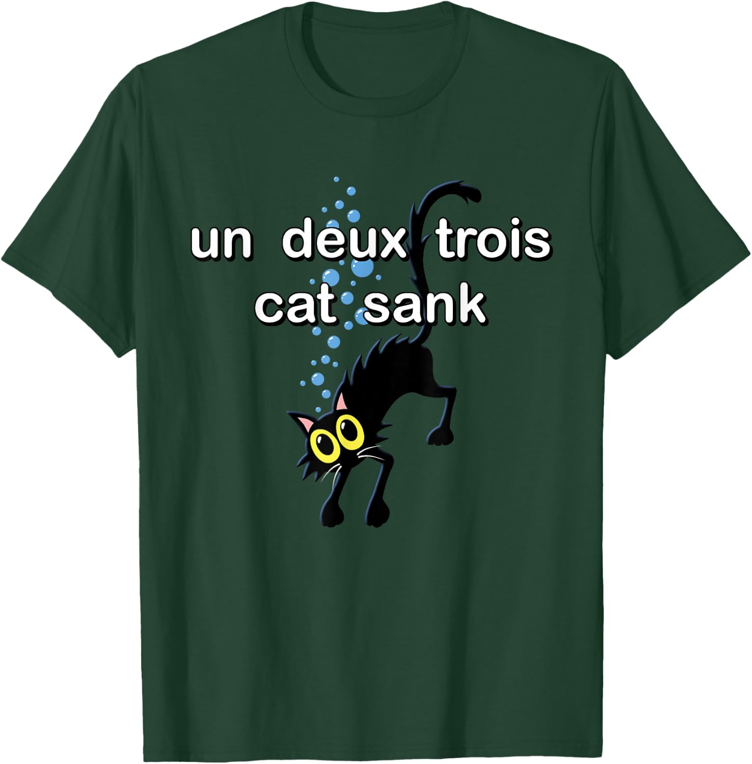 Un Deux Trois Cat - Funny French Language Cute Cat T-Shirt - T-Shirt | Forest