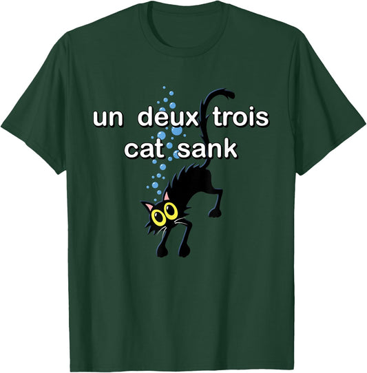 Un Deux Trois Cat - Funny French Language Cute Cat T-Shirt - T-Shirt | Forest
