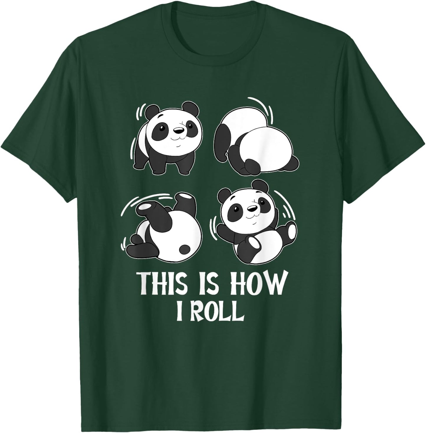 Cute This Is How I Roll Panda Yoga Somersault Tumble Pandas T-Shirt - T-Shirt | Forest