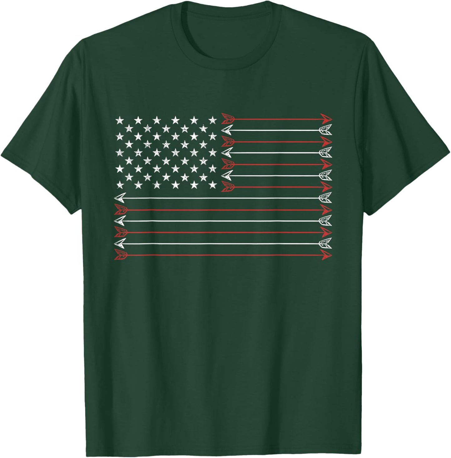 American Flag Arrows Bow Hunting Archery Gift Kids Men T-Shirt - T-Shirt | Forest