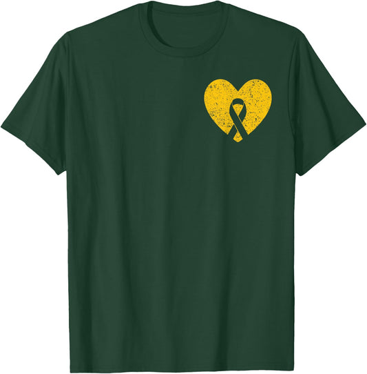In September We Wear Gold Childhood Cancer Awareness Ribbon T-Shirt - T-Shirt | Forest