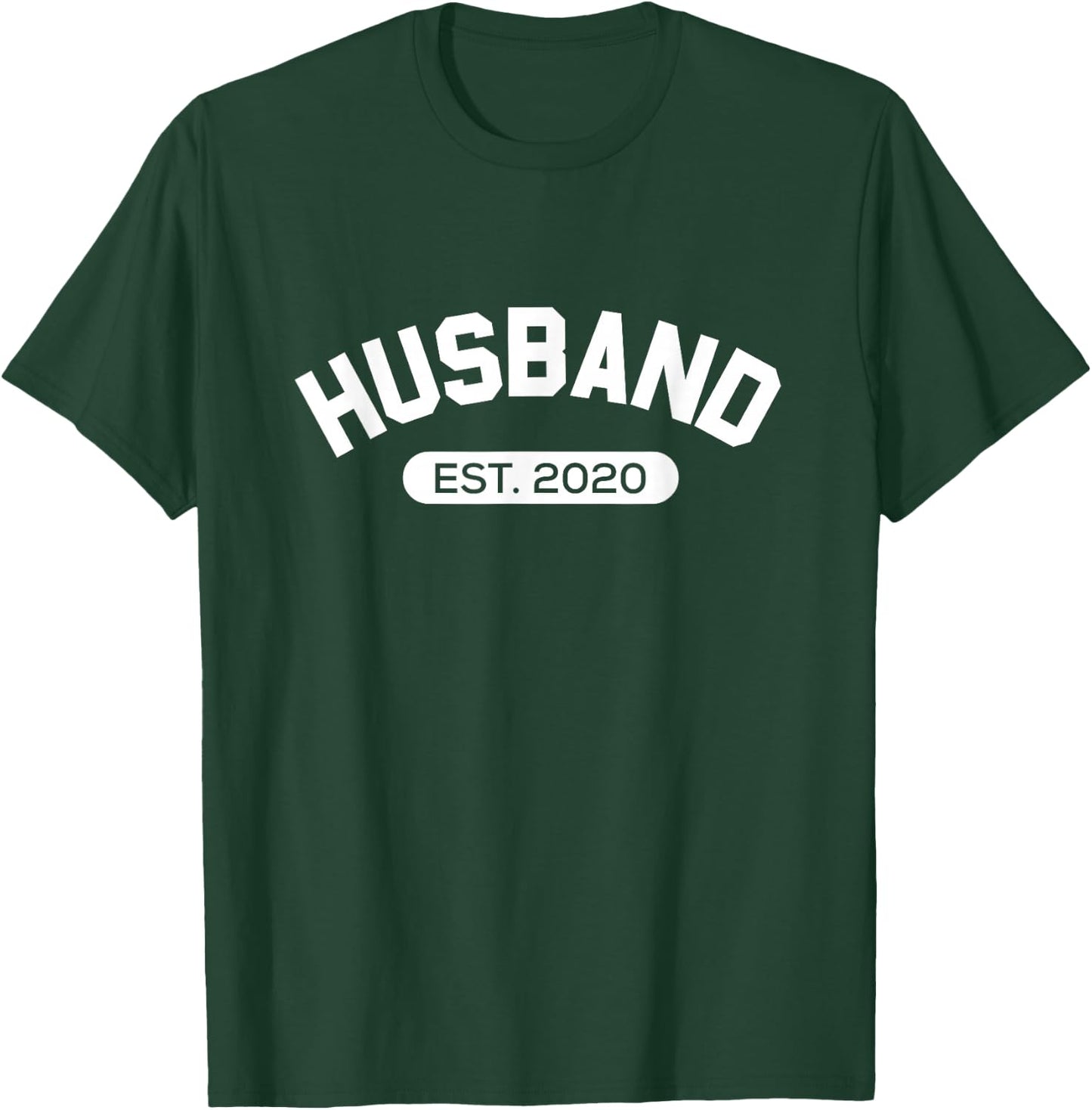 Funny Family Husband Est. 2020 Married This Year Newlywed T-Shirt - T-Shirt | Forest